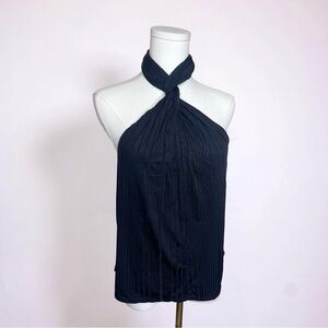 ANINE BING Agnes Top Size XS Black Color Twisted Front GUC